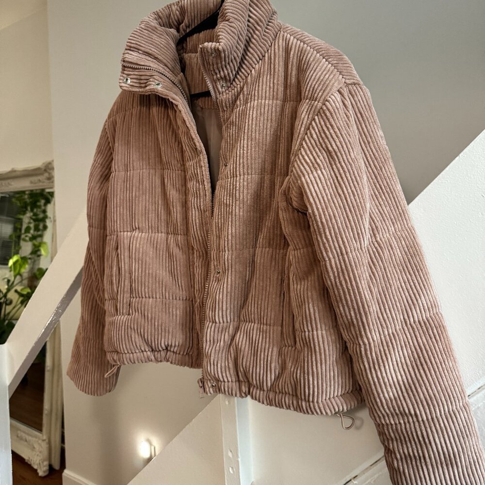 7 For All Mankind Corduroy Dust Rose Pink Bomber Jacket size XS